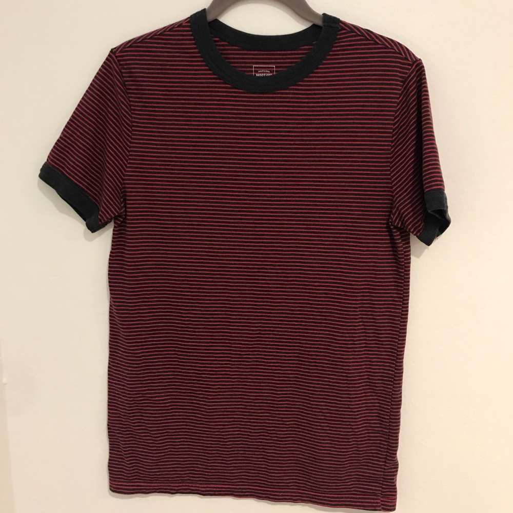 Navy and Red striped shirt